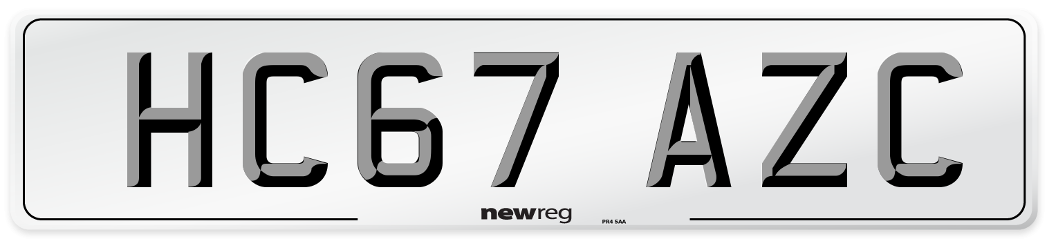 HC67 AZC Number Plate from New Reg